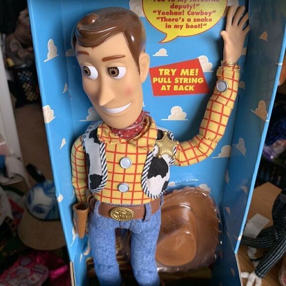 Thinkway Toys Original 1995/96 Toy Story Pull String Woody Still New in His Box - Picture 11 of 12